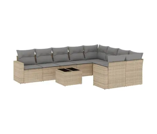 10-Osaline Aiadiivani Komplekt Patjadega, Beež, Polürotang