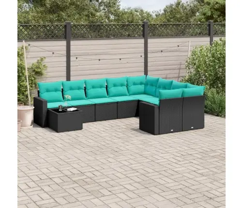 10-Osaline Aiadiivani Komplekt Patjadega, Must, Polürotang