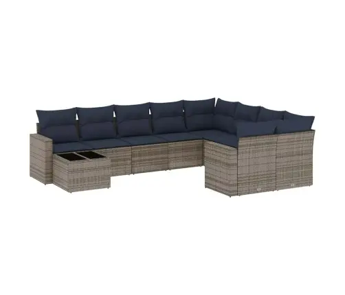 10Daļīgs Dārza Dīvāna Komplekts Ar Matračiem Pelēka Rotangpalma Vidaxl 10Daļīgs Dārza Dīvāna Komplekts Ar Matračiem Pelēka Rotangpalma Vidaxl