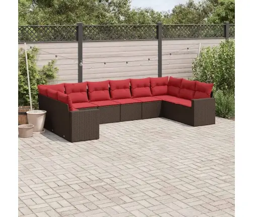 10-Osaline Aiadiivani Komplekt Patjadega, Pruun, Polürotang