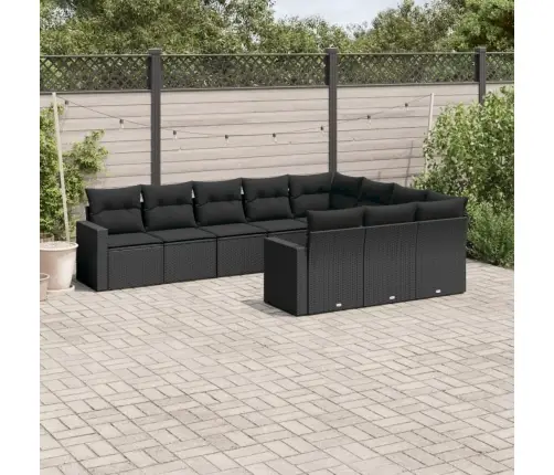 10-Osaline Aiadiivani Komplekt Patjadega, Must, Polürotang 10-Osaline Aiadiivani Komplekt Patjadega, Must, Polürotang