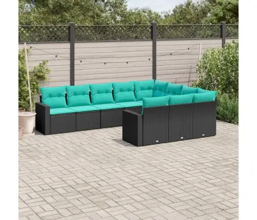 10-Osaline Aiadiivani Komplekt Patjadega, Must, Polürotang