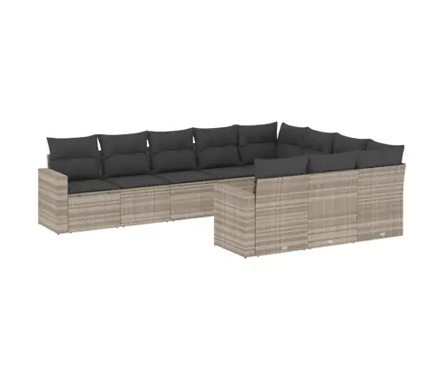 10-Osaline Aiadiivani Komplekt Patjadega, Helehall, Polürotang