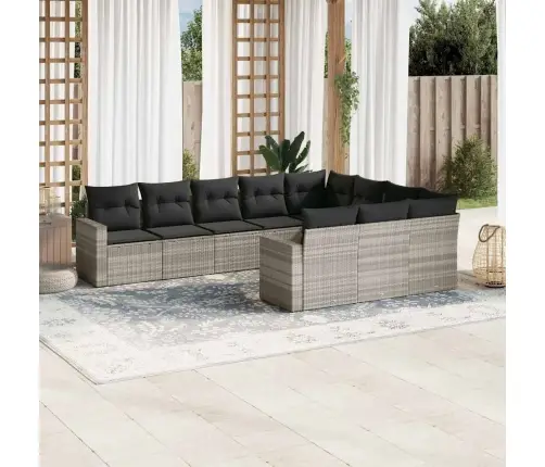 10-Osaline Aiadiivani Komplekt Patjadega, Helehall, Polürotang