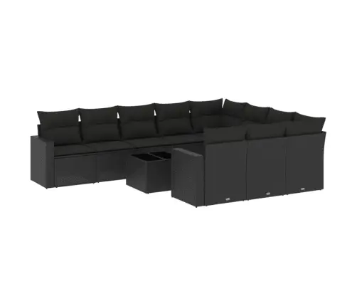 11-Osaline Aiadiivani Komplekt Patjadega, Must, Polürotang