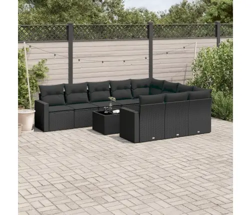 11-Osaline Aiadiivani Komplekt Patjadega, Must, Polürotang