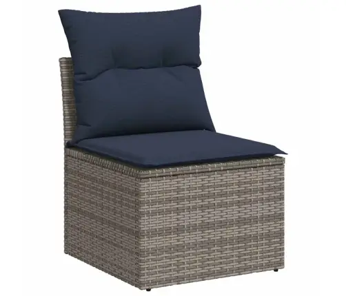 10Daļīgs Dārza Dīvāna Komplekts Ar Matračiem Pelēka Rotangpalma Vidaxl