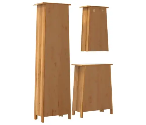 3-Daļīgs Vannasistabas Mēbeļu Komplekts, Priedes Masīvkoks Vidaxl