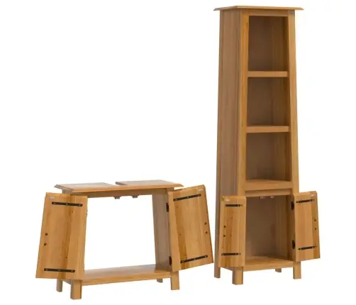 2-Osaline Vannitoamööbli Komplekt, Männipuit