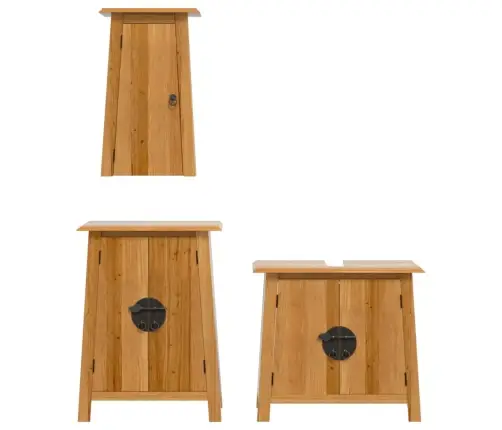 Vonios Kambario Baldų Komplektas, 3 Dalių, Pušies Masyvas