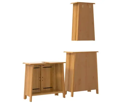 Vonios Kambario Baldų Komplektas, 3 Dalių, Pušies Masyvas
