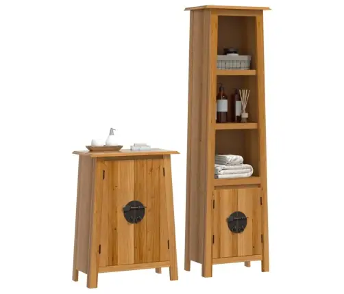 2-Daļīgs Vannasistabas Mēbeļu Komplekts, Priedes Masīvkoks Vidaxl 2-Daļīgs Vannasistabas Mēbeļu Komplekts, Priedes Masīvkoks Vidaxl