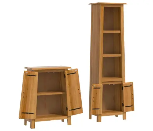 2-Daļīgs Vannasistabas Mēbeļu Komplekts, Priedes Masīvkoks Vidaxl 2-Daļīgs Vannasistabas Mēbeļu Komplekts, Priedes Masīvkoks Vidaxl