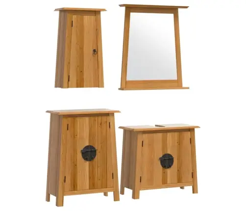 4-Daļīgs Vannasistabas Mēbeļu Komplekts, Priedes Masīvkoks Vidaxl 4-Daļīgs Vannasistabas Mēbeļu Komplekts, Priedes Masīvkoks Vidaxl
