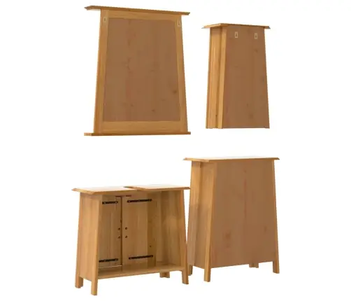 4-Daļīgs Vannasistabas Mēbeļu Komplekts, Priedes Masīvkoks Vidaxl 4-Daļīgs Vannasistabas Mēbeļu Komplekts, Priedes Masīvkoks Vidaxl