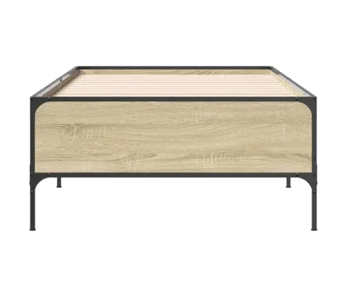 Voodiraam, Sonoma Tamm, 100 X 200 cm Tehispuit Ja Metall