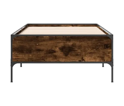 Voodiraam, Suitsutatud Tamm, 100 X 200 cm Tehispuit Ja Metall