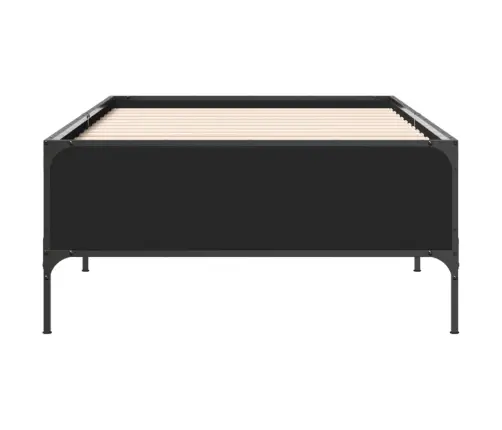 Voodiraam, Must, 90 X 190 cm Tehispuit Ja Metall