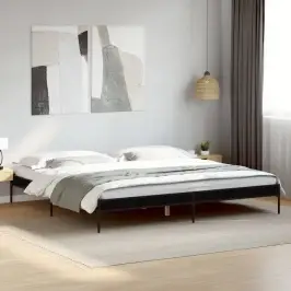 Gultas Rāmis, 200X200 Cm, Inženierijas Koks Un Metāls, Melns Vidaxl Gultas Rāmis, 200X200 Cm, Inženierijas Koks Un Metāls, Melns Vidaxl