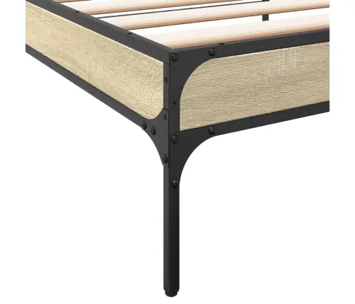 Lovos Rėmas, Ąžuolo, 90X200cm Apdirbta Mediena Ir Metalas