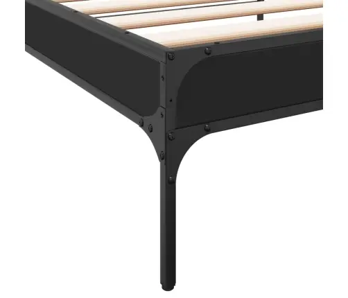 Lovos Rėmas, Juodas, 75X190cm Apdirbta Mediena Ir Metalas