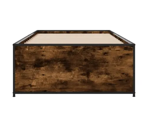 Gultas Rāmis, Ozola Krāsā, 100X200Cm, Inženierijas Koks, Metāls Vidaxl