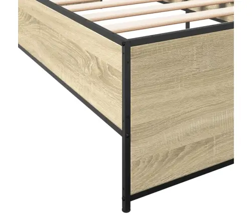 Lovos Rėmas, Ąžuolo, 90X200cm Apdirbta Mediena Ir Metalas