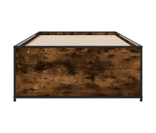 Gultas Rāmis, Ozola Krāsā, 75X190 Cm, Inženierijas Koks, Metāls Vidaxl