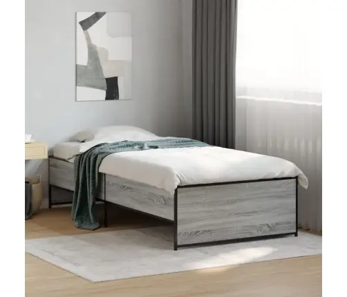 Lovos Rėmas, Pilkas Ąžuolo, 75X190cm Apdirbta Mediena/Metalas