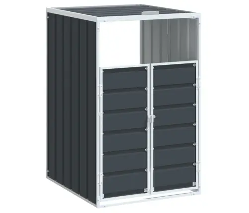 Atkritumu Tvertņu Novietne Antracītpelēka 72X81X115 Cm Tērauds Vidaxl