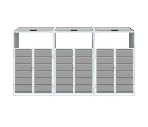 Atkritumu Tvertņu Novietne, Pelēka, 216X81X115 Cm, Tērauds Vidaxl