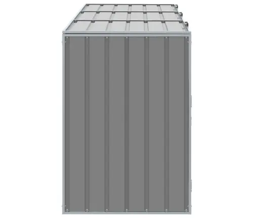 Atkritumu Tvertņu Novietne, Pelēka, 216X81X115 Cm, Tērauds Vidaxl