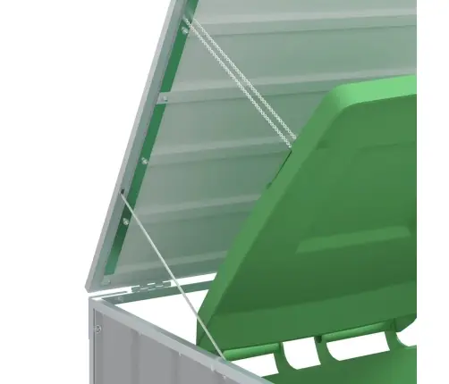 Atkritumu Tvertņu Novietne, Pelēka, 216X81X115 Cm, Tērauds Vidaxl