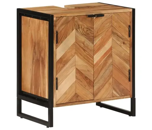 2-Daļīgs Vannasistabas Mēbeļu Komplekts, Dzelzs, Akācijas Koks Vidaxl