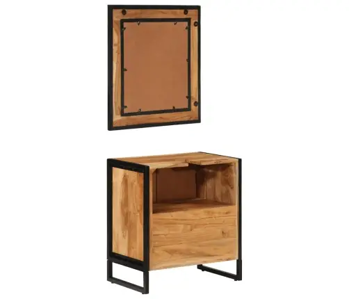 2-Daļīgs Vannasistabas Mēbeļu Komplekts, Dzelzs, Akācijas Koks Vidaxl