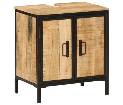 2-Osaline Vannitoamööbli Komplekt, Raud Ja Mangopuit