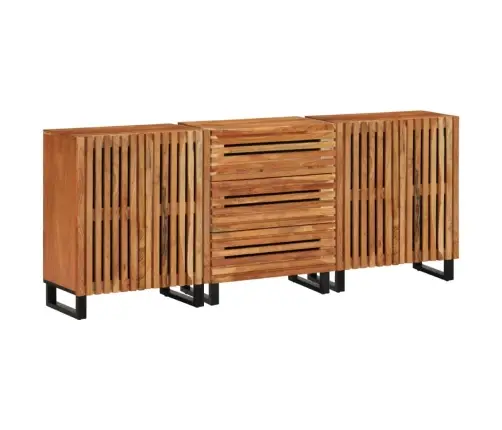 Šoninės Spintelės, 3Vnt., 60X34X75cm Akacijos Medienos Masyvas