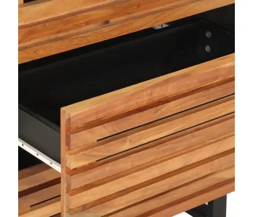 Šoninės Spintelės, 3Vnt., 60X34X75cm Akacijos Medienos Masyvas