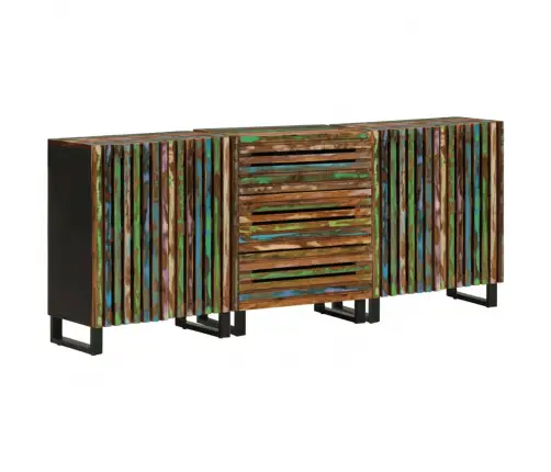 Šoninės Spintelės, 3Vnt., 60X34X75cm Akacijos Medienos Masyvas