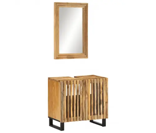 2-Daļīgs Vannasistabas Mēbeļu Komplekts, Masīvkoka Raupja Mango Vidaxl