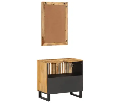 2-Daļīgs Vannasistabas Mēbeļu Komplekts, Masīvkoka Raupja Mango Vidaxl