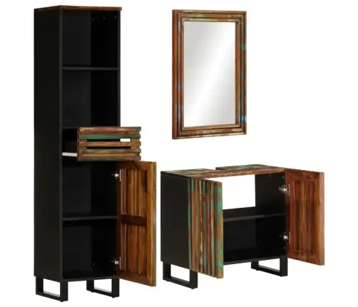 Vonios Kambario Baldų Komplektas, 3 Dalių, Akacijos Masyvas