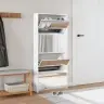 Apavu Plaukts Ar Spoguli, 4 Nodalījumi, Balts, 63X17X134 Cm Vidaxl