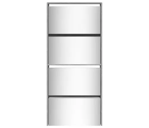 Apavu Plaukts Ar Spoguli, 4 Nodalījumi, Pelēks, 63X17X134 Cm Vidaxl