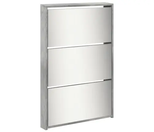 Apavu Plaukts Ar Spoguli, 5 Nodalījumi, Pelēks, 63X17X169,5 Cm Vidaxl