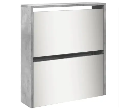 Apavu Plaukts Ar Spoguli, 5 Nodalījumi, Pelēks, 63X17X169,5 Cm Vidaxl