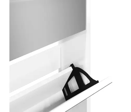 Apavu Plaukts Ar Spoguli, 5 Nodalījumi, Balts, 63X17X169,5 Cm Vidaxl