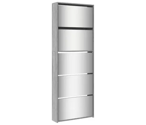 Apavu Plaukts Ar Spoguli, 5 Nodalījumi, 63X17X169,5 Cm Vidaxl