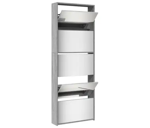 Apavu Plaukts Ar Spoguli, 5 Nodalījumi, 63X17X169,5 Cm Vidaxl