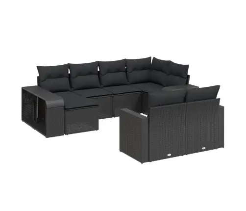 10-Osaline Aiadiivani Komplekt Patjadega, Must, Polürotang